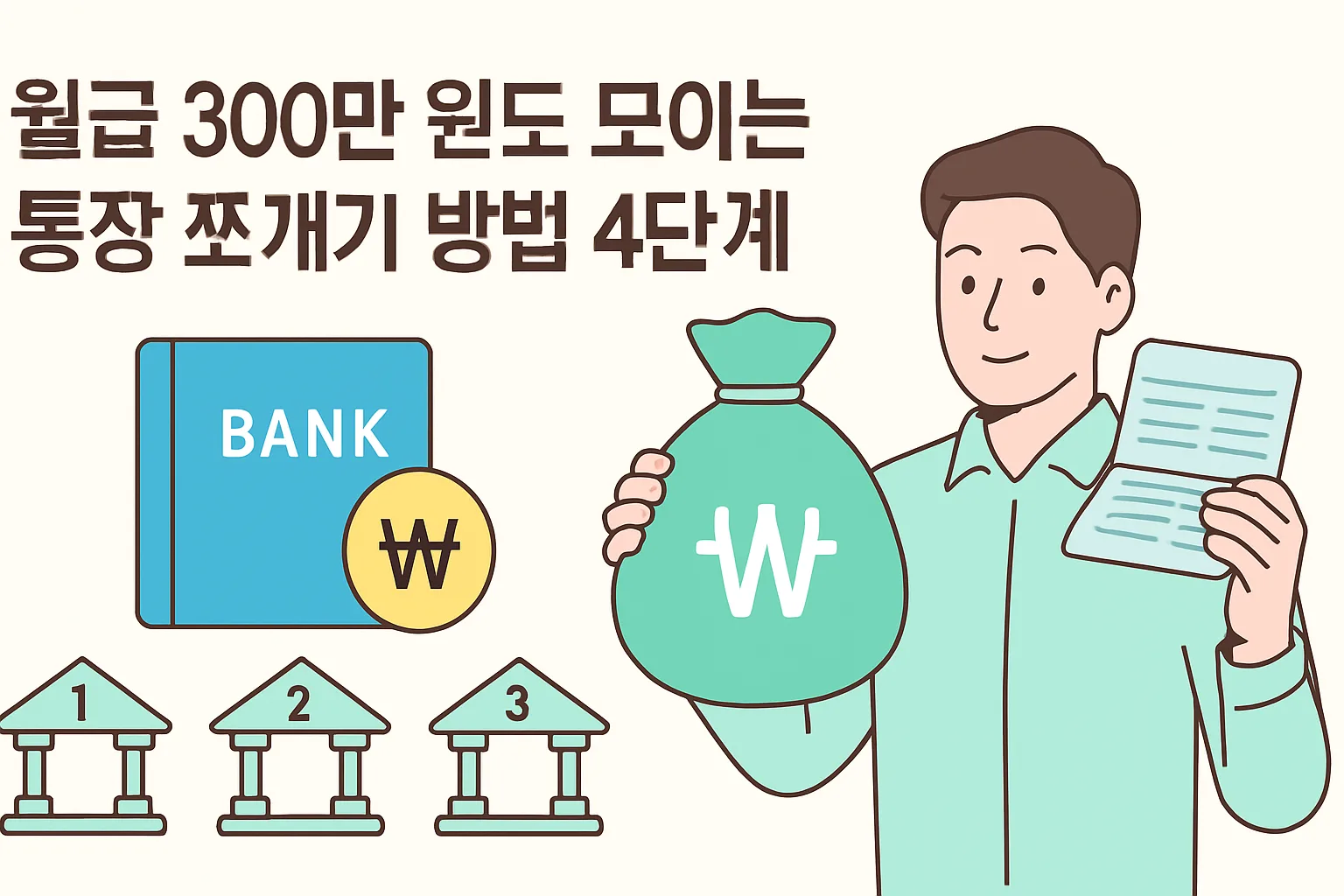 월급 300만 원도 모이는 통장 쪼개기 방법 4단계**
