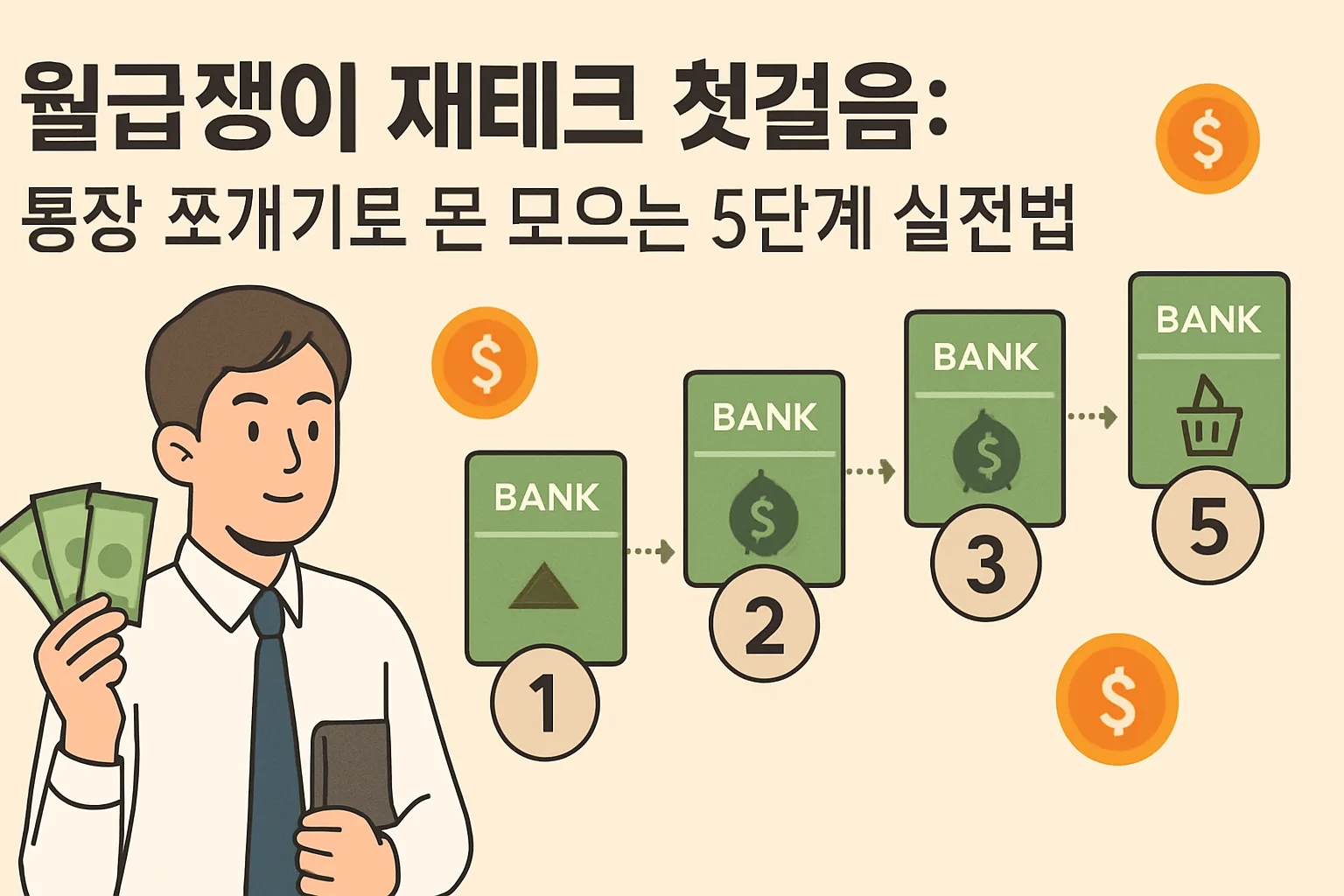 월급쟁이 재테크 첫걸음: 통장 쪼개기로 돈 모으는 5단계 실전법