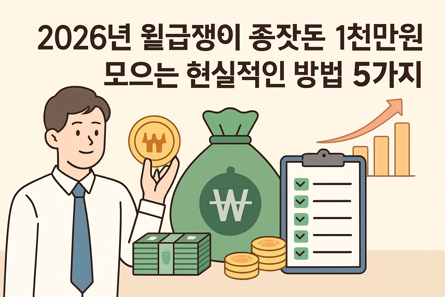 2026년 월급쟁이 종잣돈 1천만원 모으는 현실적인 방법 5가지